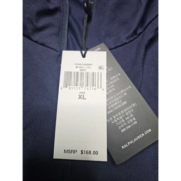 Ralph Lauren RLX Golf Jacket Men's XL Navy Blue Full Zip back zip